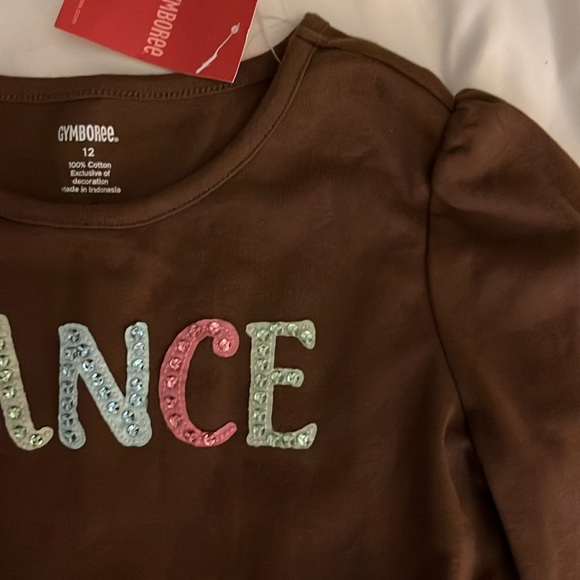 Gymboree brown sequin DANCE long sleeve t-shirt sequin ballerina size 12 NWT - Picture 8 of 11
